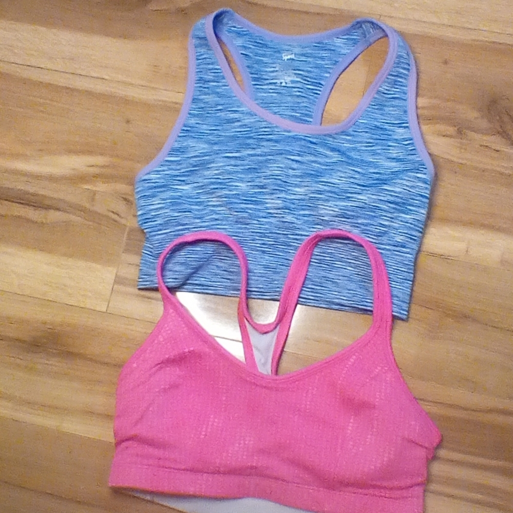 TWO BUNDLE sports bras pink and purple girls